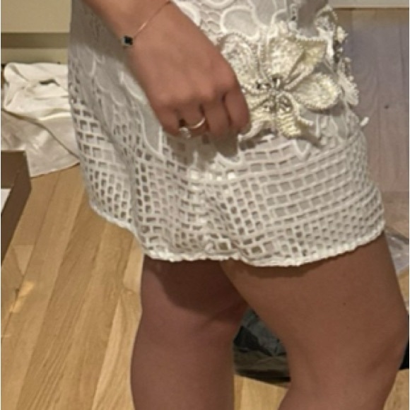 White PatBo mini flower dress - Picture 6 of 7